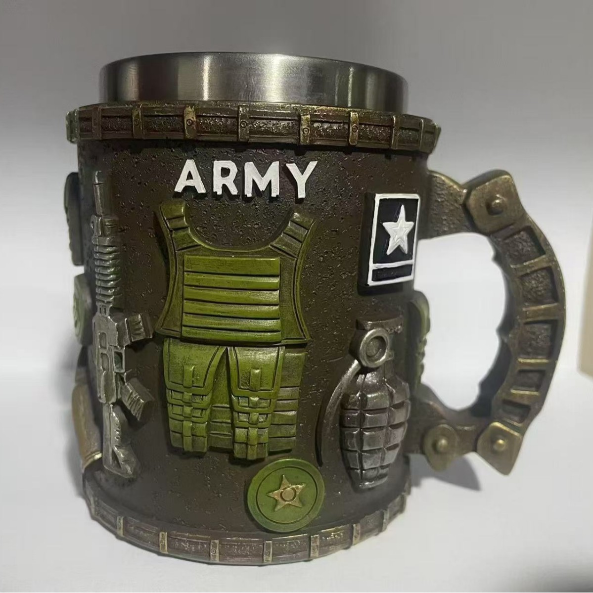 Taza de motor de explosión transfronteriza, taza de café, portalápices, artesanías de resina creativa, adornos de taza de agua, adornos