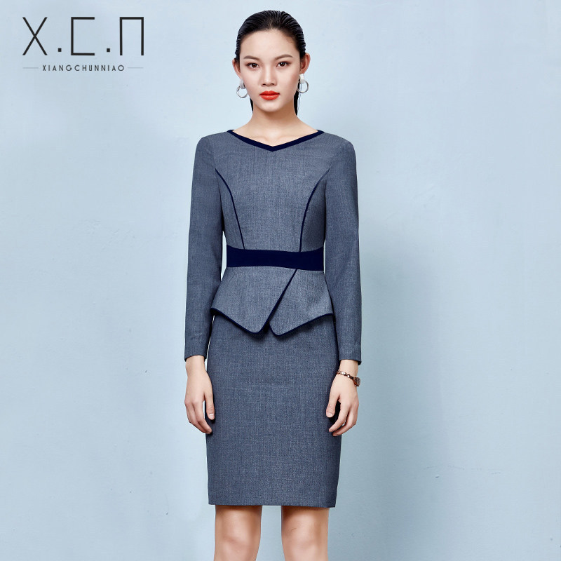 Xiangchun Niao High-End Professional Long-Sleeve Dress for Women, Spring Season, Suitable for Host Interviews and Receptions, Korean-Style Slim-Fit Pencil Dress Xiangchun Niao High-End Professional Long-Sleeve Dress for Women, Spring Season, Suitable for Host Interviews and Receptions, Korean-Style Slim-Fit Pencil Dress