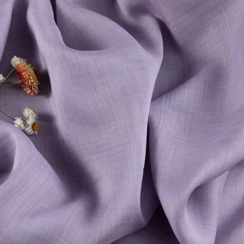 【烟熏紫】高端100支纯苎麻连衣裙衬衫袍子品牌订单定 制面料布料