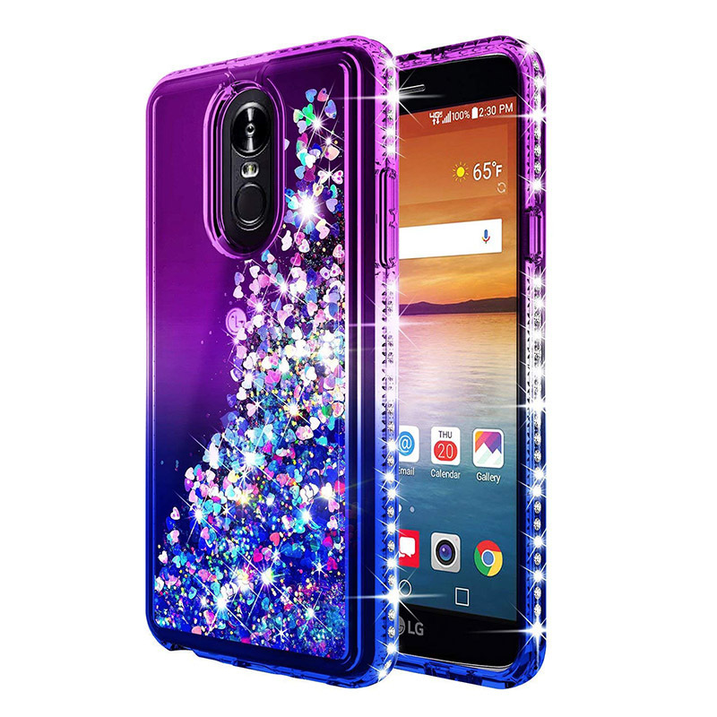 Spot Lg Stylo 4 5 6 Plus Mobile Phone Case Liquid Quicksand Tpu Gradient with Diamond Anti-Fall Protective Cover