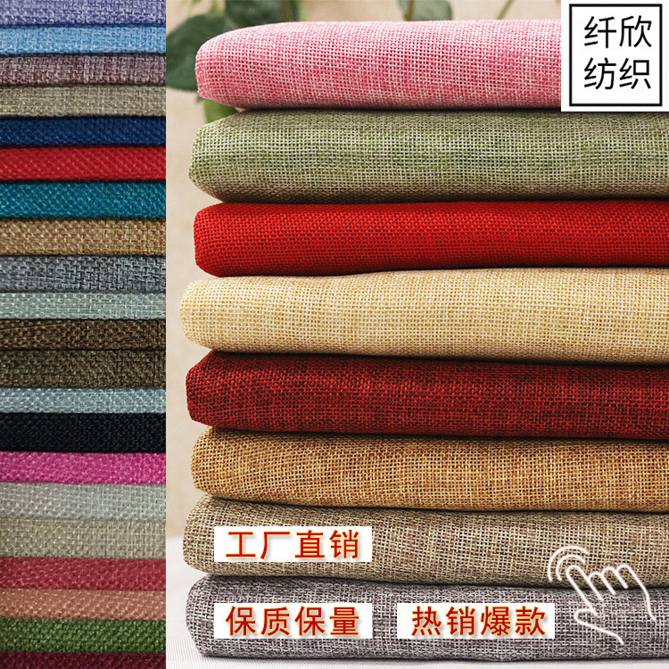Wholesale In-Stock Encrypted Imitation Linen Fabric for Pillows, Sofas, Slippers, Drawstring Bags, Pe Laminated Tie-Dye Patterns