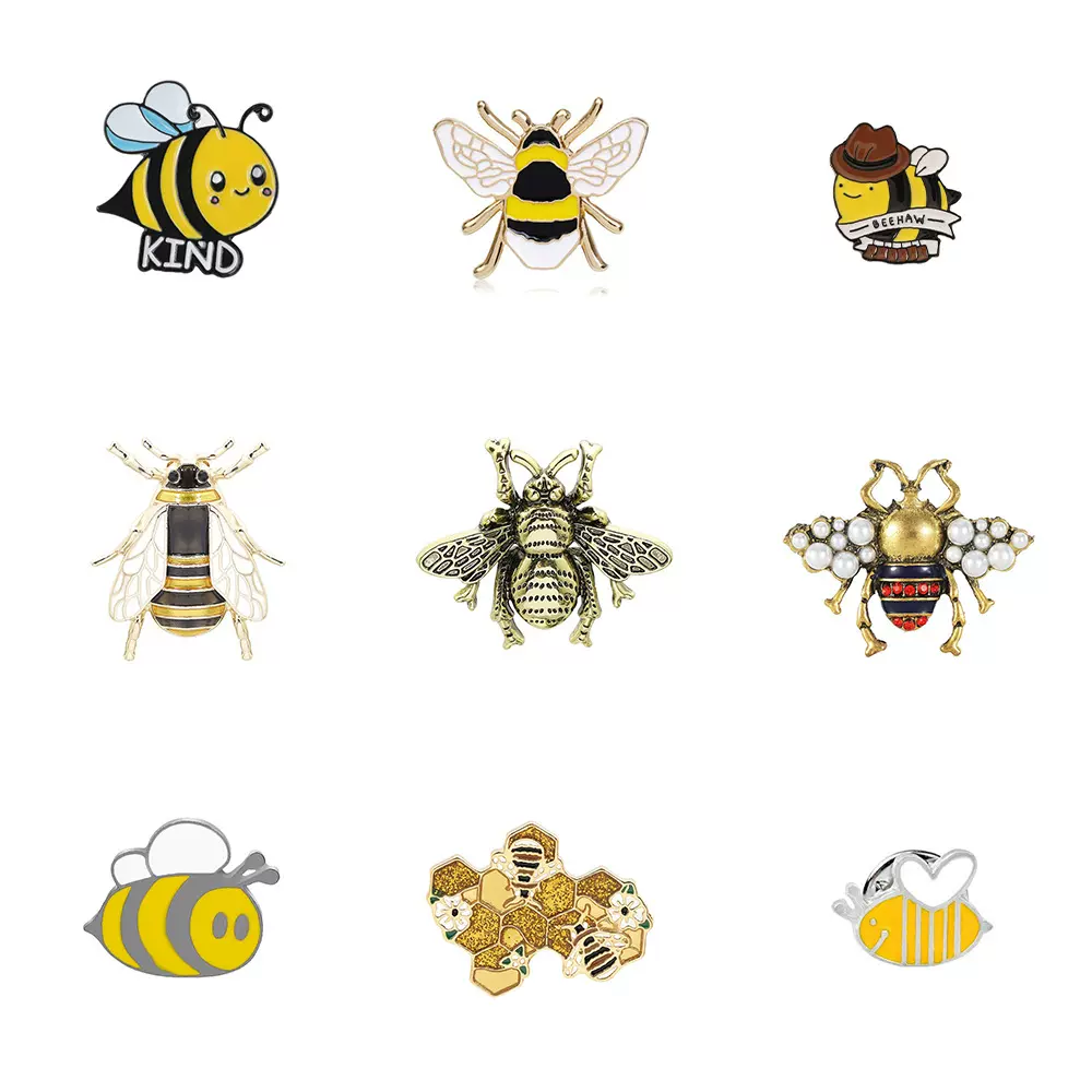 欧美时尚热销卡通个性胸章动物胸针小蜜蜂金属徽章学生包包衣饰