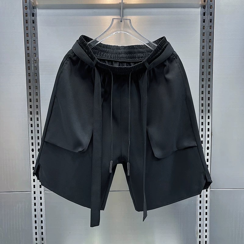 Men's Thin Casual College Style Loose Fit Cargo Shorts Trendy Versatile Functional 5 Inch_viptrois.com