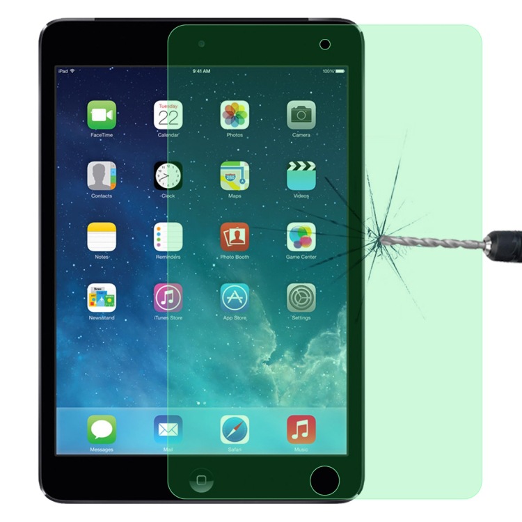 Para iPad Mini 3 & 2 9H 2.5D protección ocular luz verde a prueba de explosiones película de vidrio templado