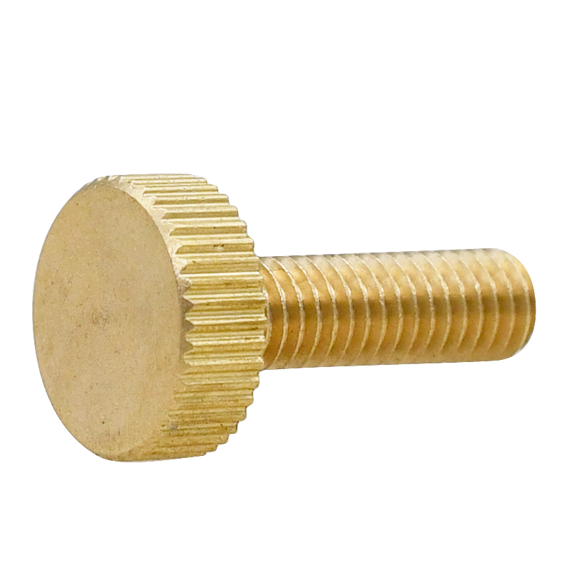 CZ hardware latón cabeza plana moleteado tornillo de rosca manual tornillo de una sola capa perno de ajuste de cabeza grande redondo M3M4M5M6 image 2