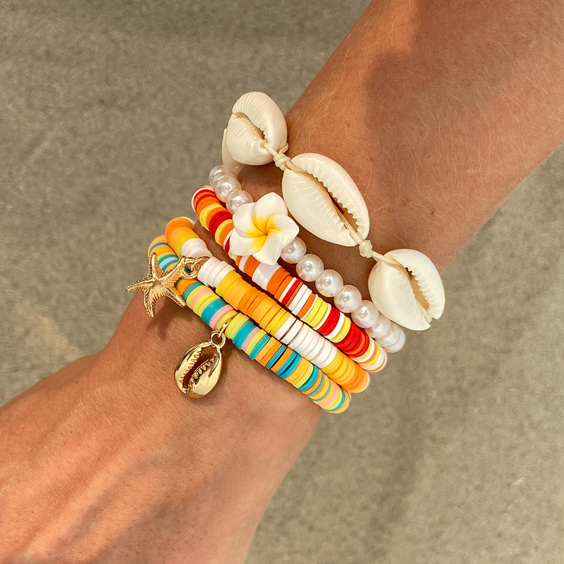 Hot selling ocean wind beaded bracelet European and American beach holiday leisure bracelet shell starfish Bracelet cross border