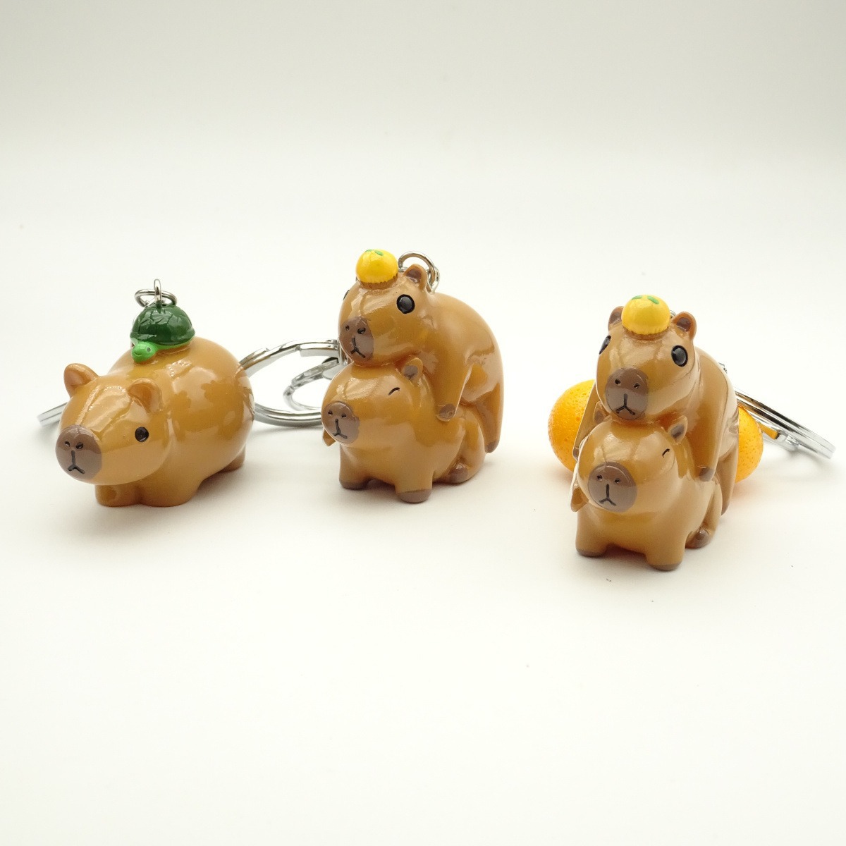 网红 三连串卡皮巴拉 叠橙子手机汽车钥匙挂件 可爱女生包包 配件