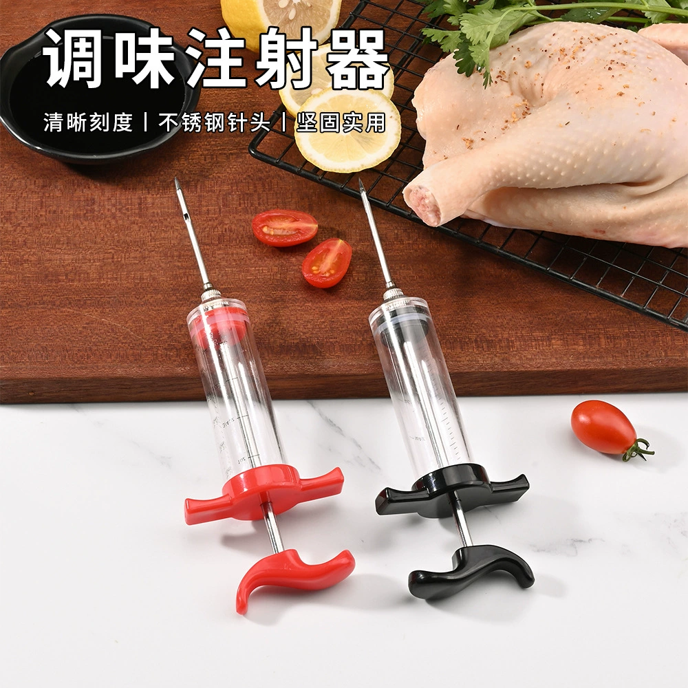 Шприц из индейки Приправа для барбекю Инъекция Кухонный инструмент из нержавеющей стали с шкалой Рождественская индейка Барбекю Инъекция