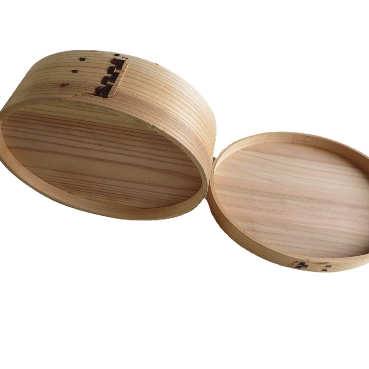 供应圆形木盒 包装木盒 厂家质量可靠 树皮盒 蛋糕盒带饭餐盒套装