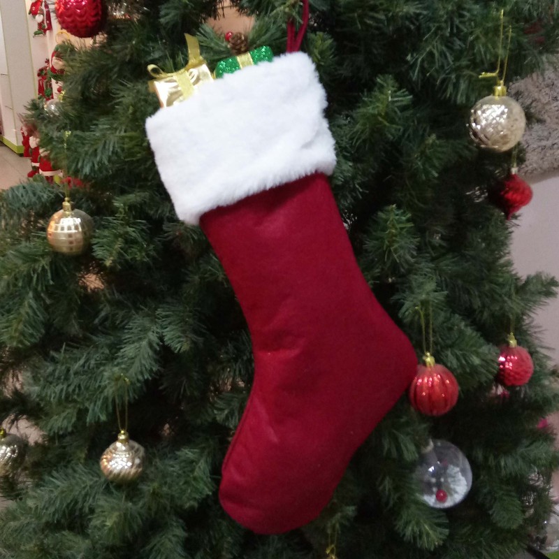 新しいクロスボーダークリスマス赤と白の靴下ヘラジカ刺繍クリスマス靴下クリスマスギフトクリスマスペンダント装飾スノーフレークスタイル|undefined