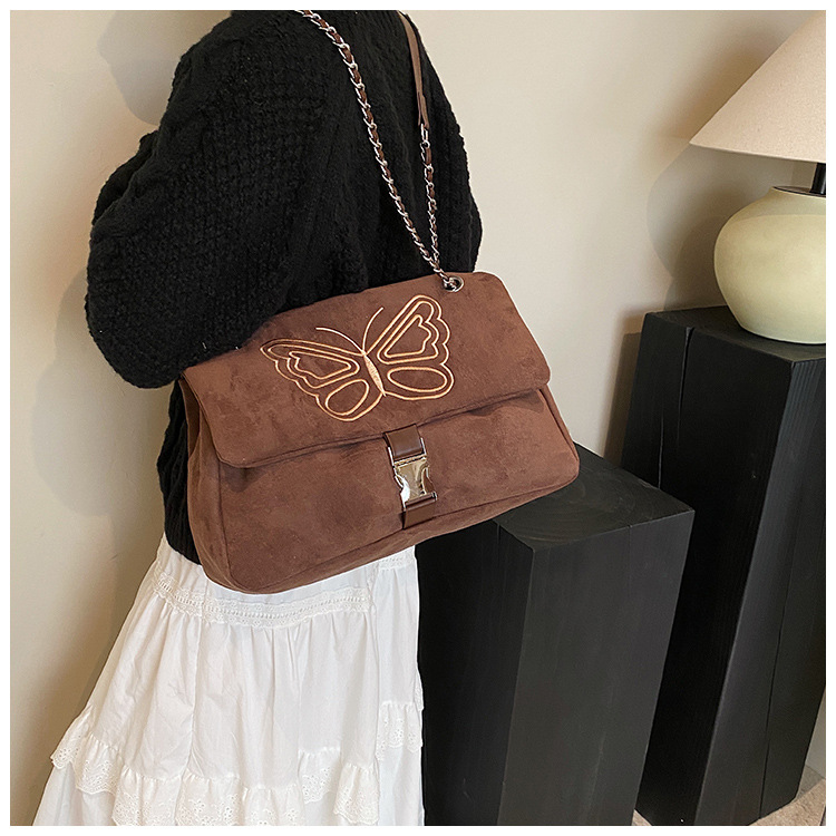 Nuova borsa a tracolla con catena monospalla di grande capacità, borsa da donna, borsa a tracolla con farfalla ricamata, borsa Maillard_voghion.com