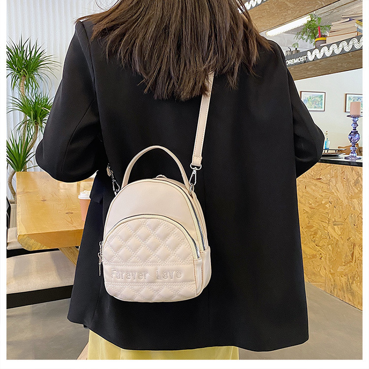 Rhombus Multifunctional Solid Color One-shoulder Portable Backpack Wholesale Nihaojewelry display picture 11