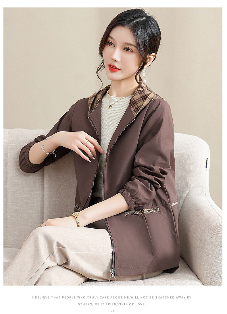 D7279 870K ÁO KHOÁC NỮ TONTDI MŨ LIỀN MÙA XUÂN THU ĐÔNG TRUNG NIÊN THỜI TRANG NỮ G03 SẢN PHẨM MỚI