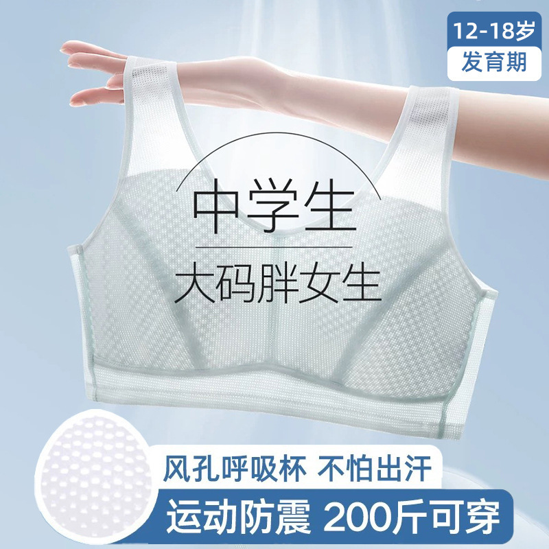 Plus-Size Bra for Teenage Girls in Their Developmental Period, Suitable for Middle and High School Students, Cotton Summer Thin Style, Minimizes Appearance of Large Bust, Pure Cotton Tank Top Plus-Size Bra for Teenage Girls in Their Developmental Period, Suitable for Middle and High School Students, Cotton Summer Thin Style, Minimizes Appearance of Large Bust, Pure Cotton Tank Top