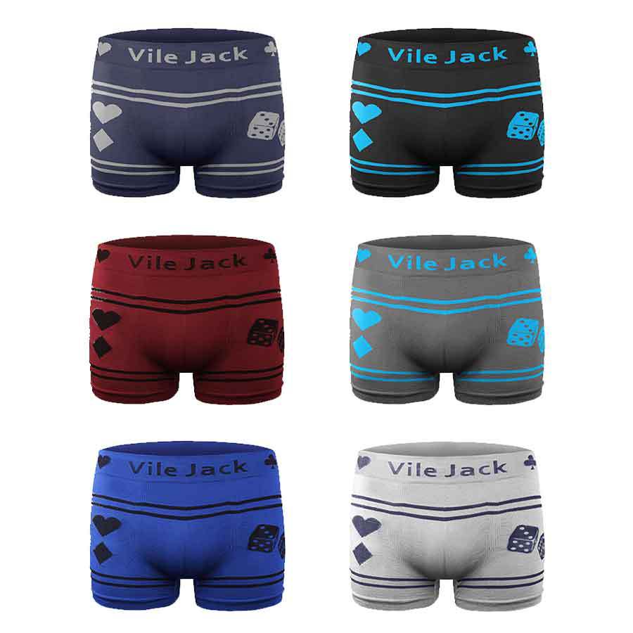 Comercio exterior al por mayor VILEJACK ropa interior para hombre sin costura poliéster elástico para niños de talla grande ropa interior corta estampada para jóvenes