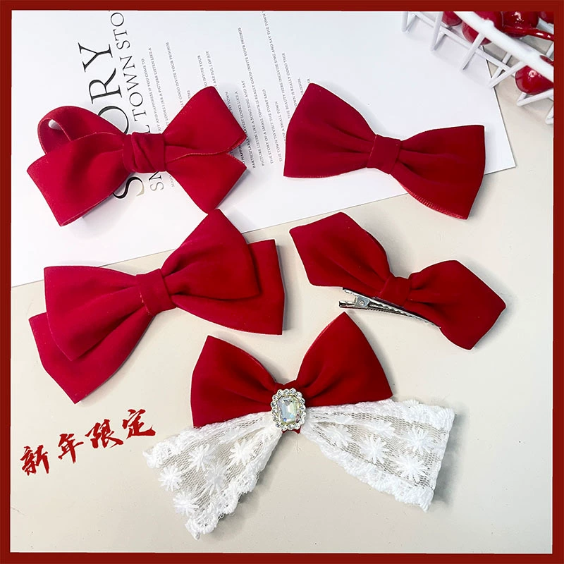 Новая рождественская новогодняя серия тканевая норковая шерсть бант детский головной убор аксессуары