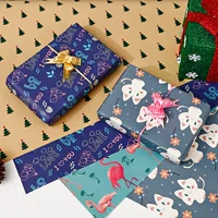 Бумага для упаковки подарков в стиле мультфильма, крафт-бумага для подарков, упаковочная бумага для украшения подарков на Рождество, индивидуальный дизайн