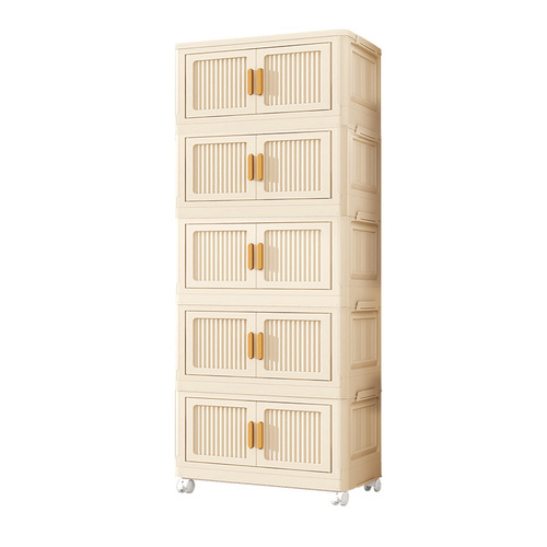 Foldable and Install-Free Cabinet Household Wardrobe Clothes Storage Cabinet Organization Toys Snacks Plastic Storage Cabinet Cross-border