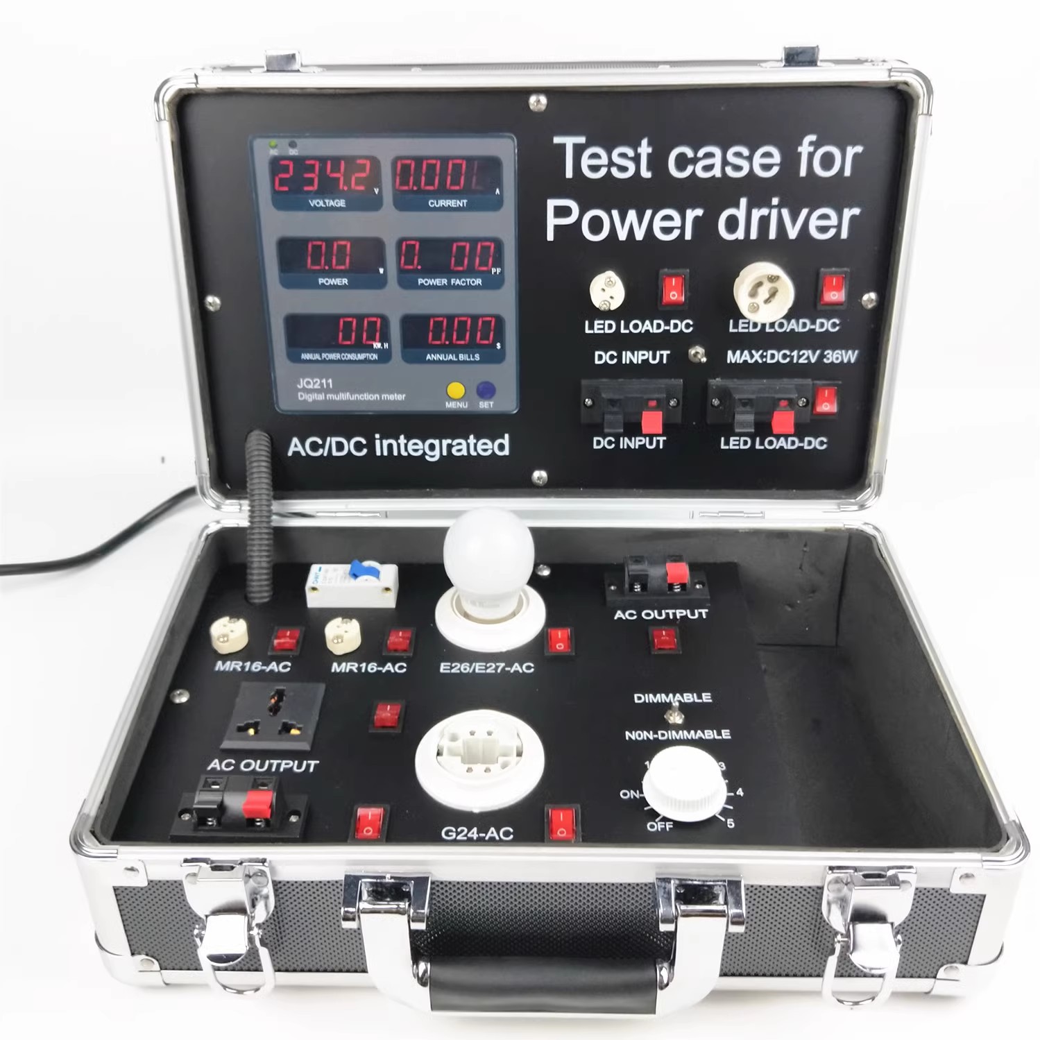多功能led电源测试仪灯具功率电流电压检维修测试电箱低压12V测试