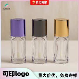 厂家直供椭圆形PETG透明唇彩管可印LOGO唇釉瓶彩妆包材可印logo