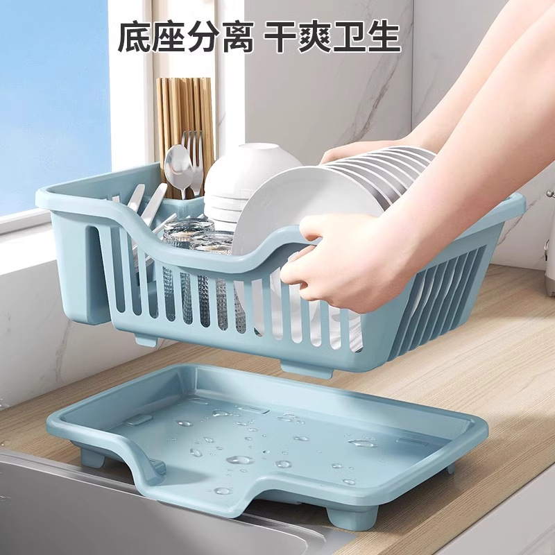 キッチンシンク排水ボウルラック食器排水バスケットボウルと箸収納ラック多機能二層食器洗い収納バスケット|undefined