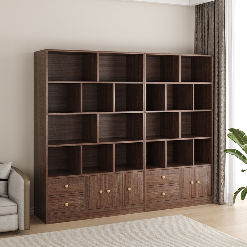 Estante de libros doméstico sala de estar Gabinete de exhibición Gabinete multicapa Gabinete de almacenamiento de librería de combinación libre con estante de puerta Closer