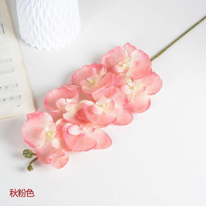 Orquídea de mariposa impresión 3D de 10 cabezas de impresión de flores falsas decoración de sala de estar de alta calidad decoración de flores secas