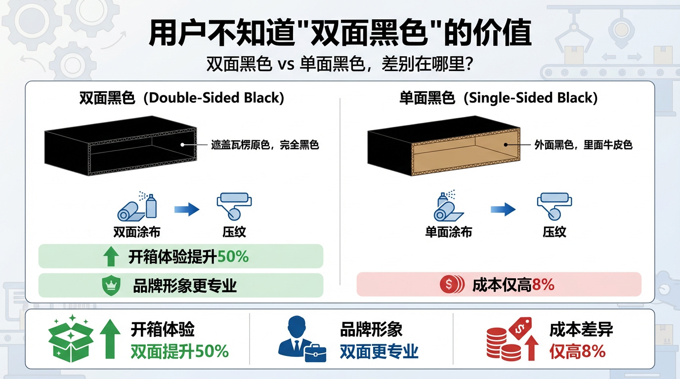 双面黑色工艺对比图