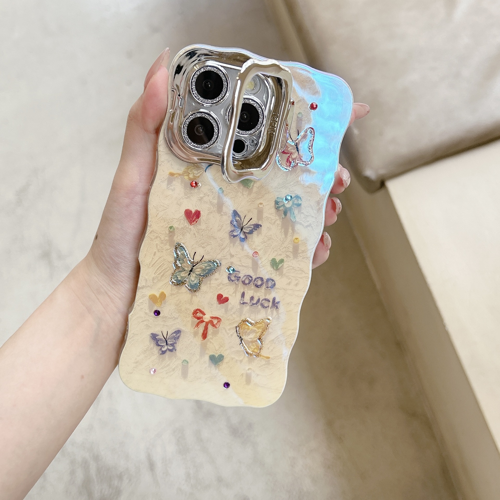 Nueva mariposa de pintura al óleo de fantasía para Apple 15Pro/16Pro funda para teléfono móvil 14/13 nueva 16ProMax mujer