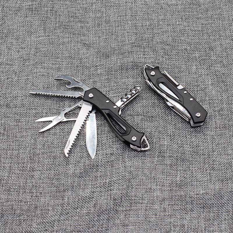 跨境供应镜光多功能工具刀户外野营EDC工具铝柄折叠小刀开瓶器