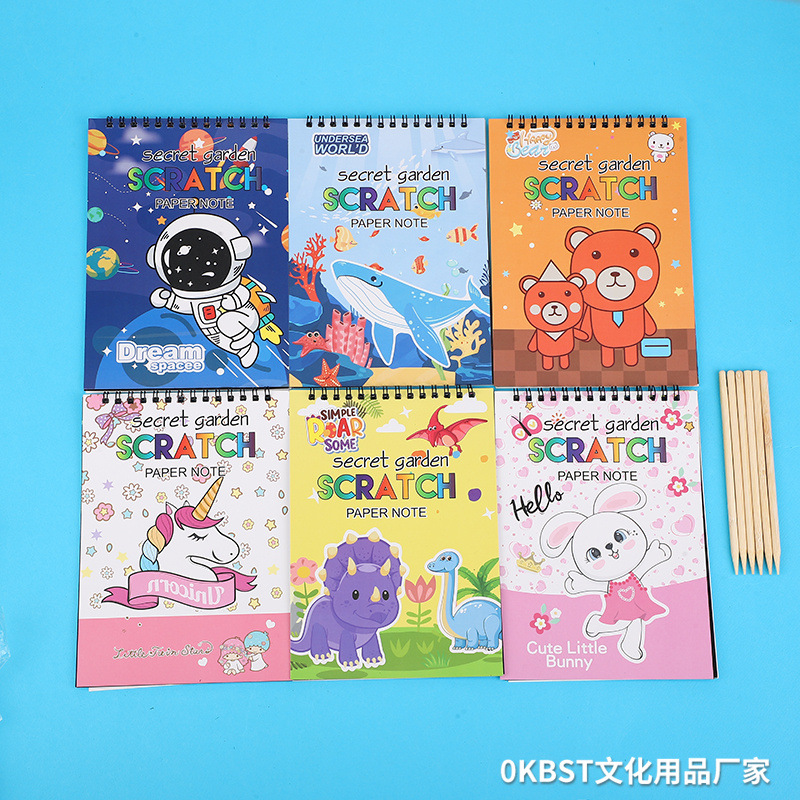 Scratch Paper niños colorido graffiti nuevo en línea Celebrity kindergarten hecho a mano DIY creativo 14x20 Scratch book