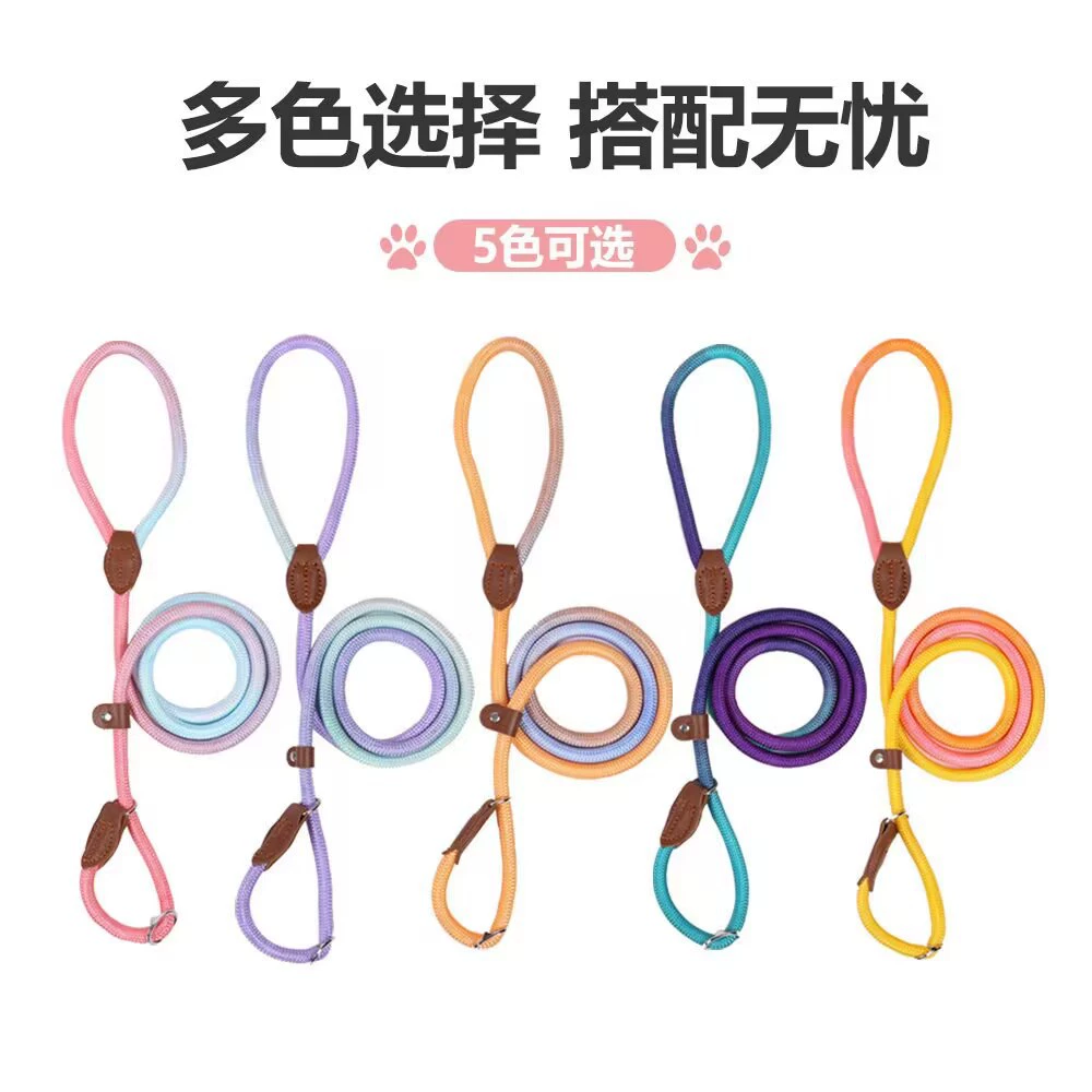 Оптовая Тяговая веревка для собак, Взрывозащищенная цельная P круглая веревка, красочная Толстая прочная нейлоновая веревка для ходьбы собак