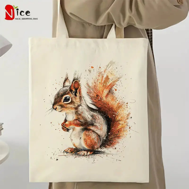2025 New Women's Canvas Bag Student Holiday Gift Cute Cartoon Canvas Bag Tote Bag