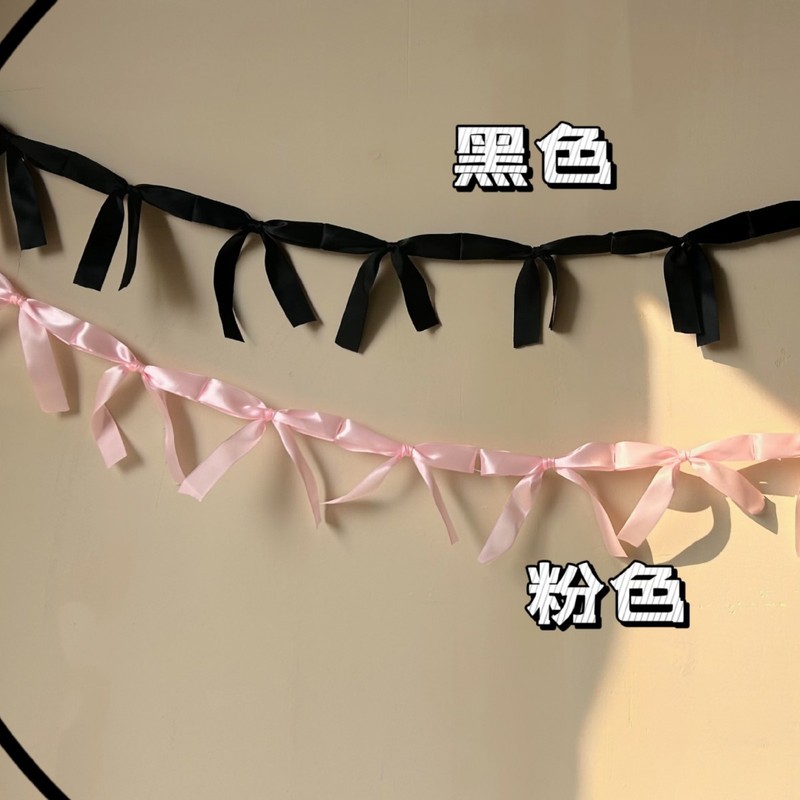 跨境ins儿童生日房间装饰布置蝴蝶结成品拉旗横幅 生日派对用品|undefined