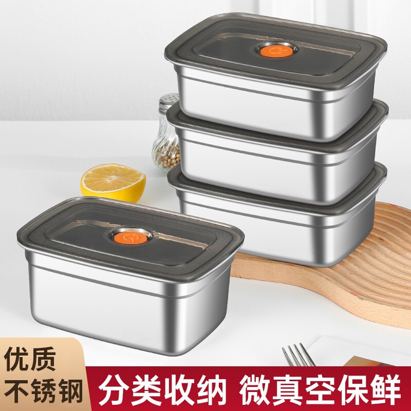 Fresh-Keeping Box, Rectangular High-Quality Stainless Steel Lunch Box, Microwaveable, Heatable, Sealed Box, Large-Capacity Storage Lunch Box Fresh-Keeping Box, Rectangular High-Quality Stainless Steel Lunch Box, Microwaveable, Heatable, Sealed Box, Large-Capacity Storage Lunch Box
