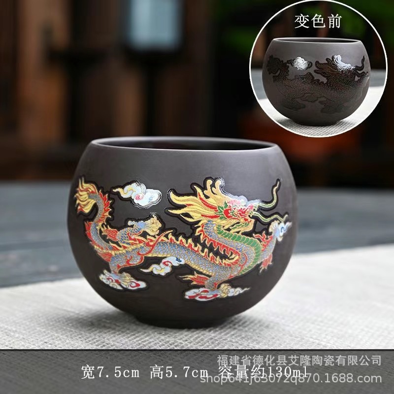 Tazas de té de arena púrpura de cerámica con regalos de decoloración de calor tazas de té de oficina de gran capacidad tazas de té personales tazas de té