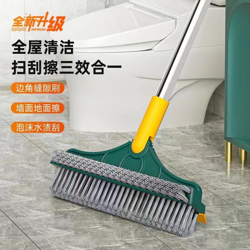 Toilet Tile Floor Brush Scraper Brush No Dead Angle Gap Brush Hard Brush Three-in-One Bathroom Sweeping Brush