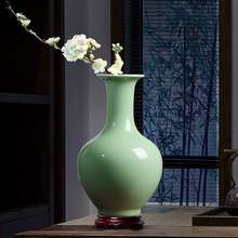 景德镇陶瓷仿古影青小花瓶新中式瓷器插花摆件家居客厅玄关装饰品