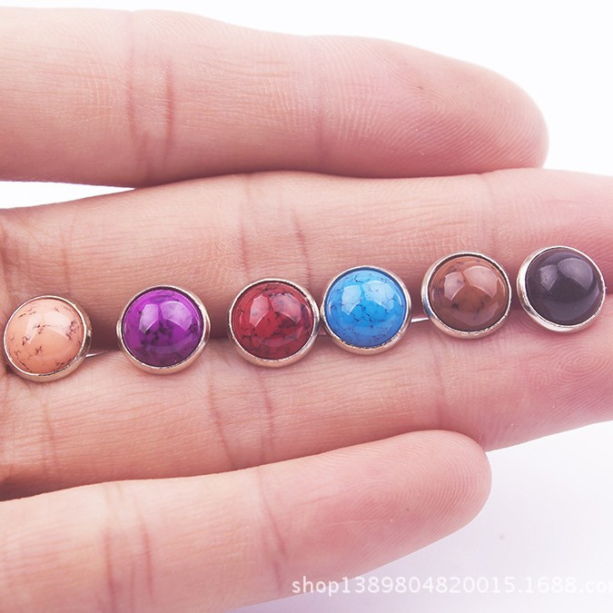 DIY accesorios de joyería de cuero imitación turquesa remache pulsera joyería accesorios remache cinturón accesorios remache 8mm