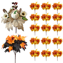 ハロウィーンシミュレーション装飾飾り白いカボチャ紅葉花輪ホテルデパートショーウインドーバー装飾挿し木