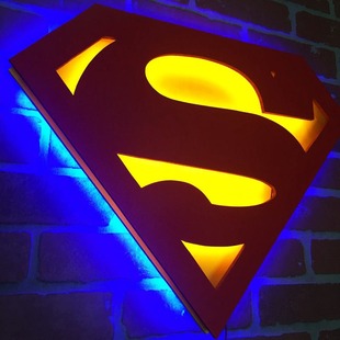Amazon Explosions Justice League Superman LED Night Light Luminous Wall Lamp Home Lights Superhero Logo Light