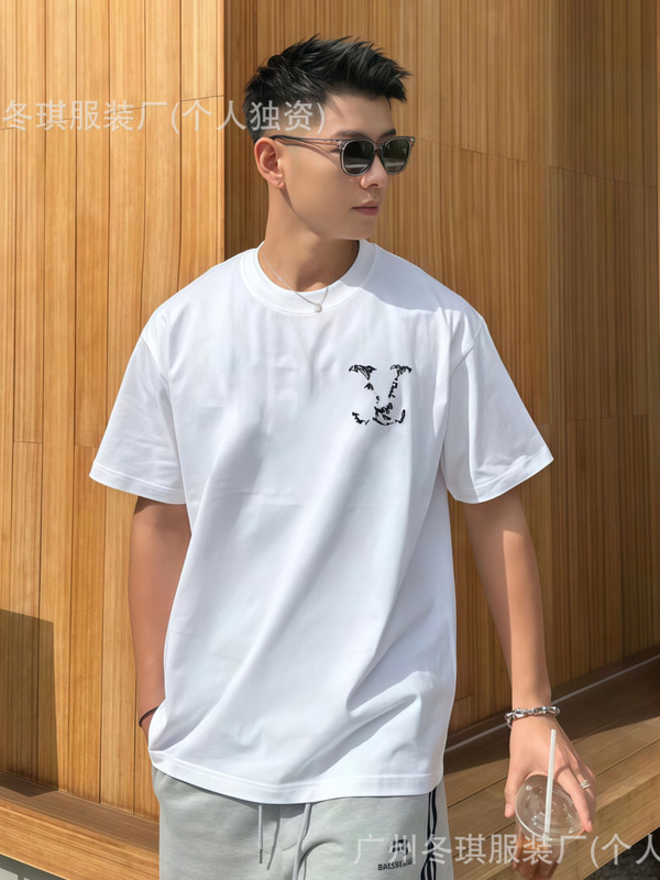 外国貿易ハイバージョンLujia Tシャツ25年新作限定レターロゴプリント高級半袖Tシャツ男女兼用|undefined