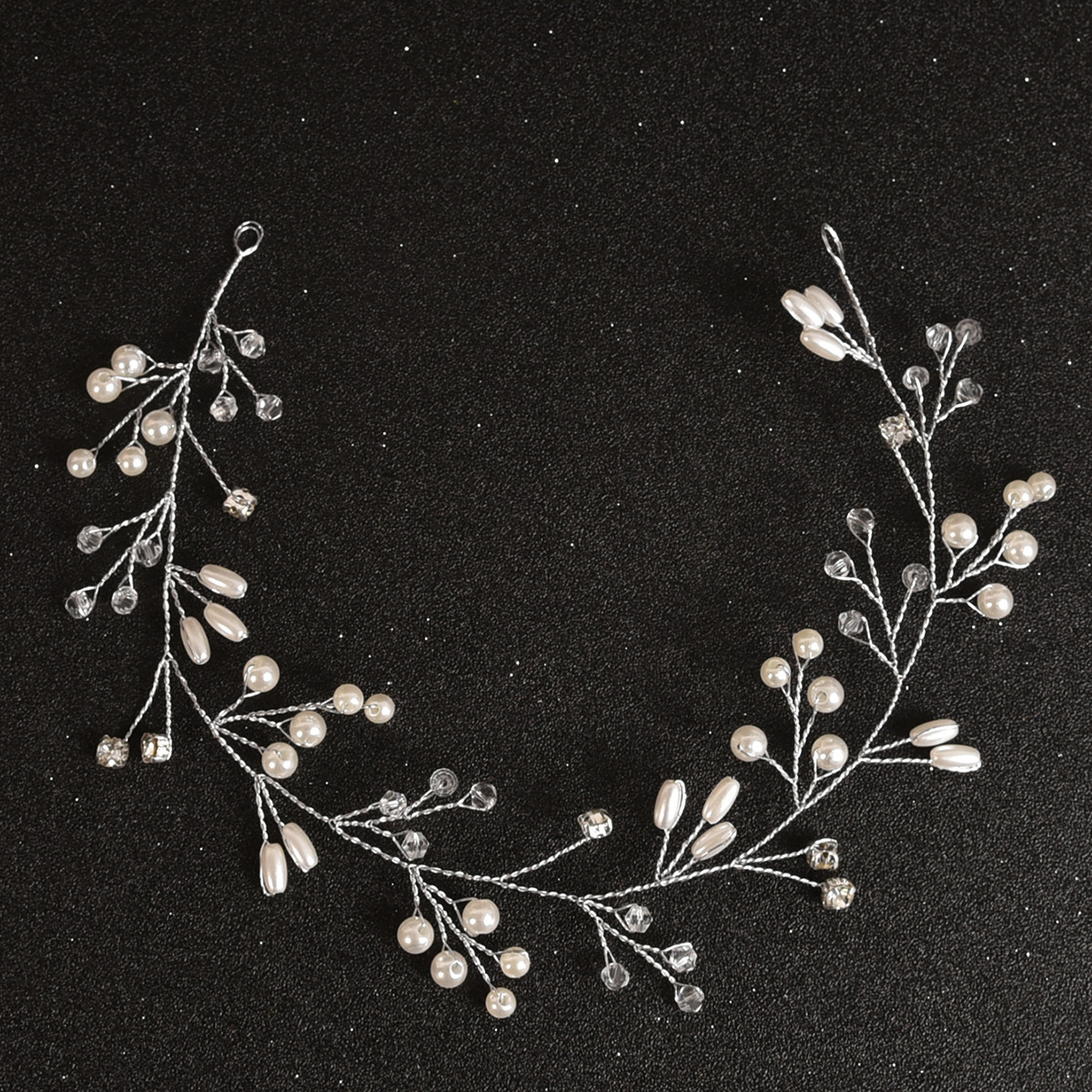 Europa y Estados Unidos toque de novia transfronterizo mano perla de diamante cuentas trenzadas hebra de cabello accesorios de vestido de boda al por mayor