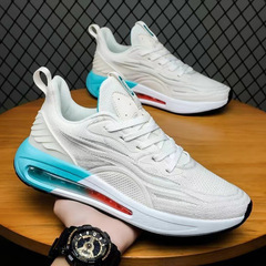 Men's Winter Air Cushion Mesh Thick Sole Casual Shoes Korean Style Men's Flyknit Running Sports Shoes