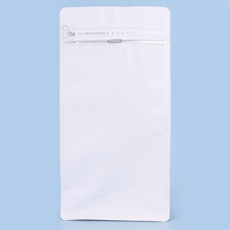 Bolsa de embalaje de granos de café, bolsa de sellado de ocho lados de papel de aluminio, bolsa de té autosuficiente, comida para mascotas, bocadillos de frutas secas, bolsa de color con cremallera