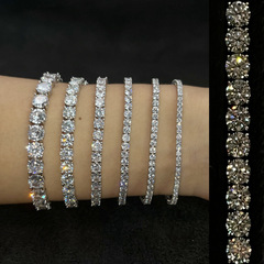 ジルコンのテニスブレスレットtennis bracelet s925シルバー素材ラウンドブレスレット2.0-6.0mmフルドリル