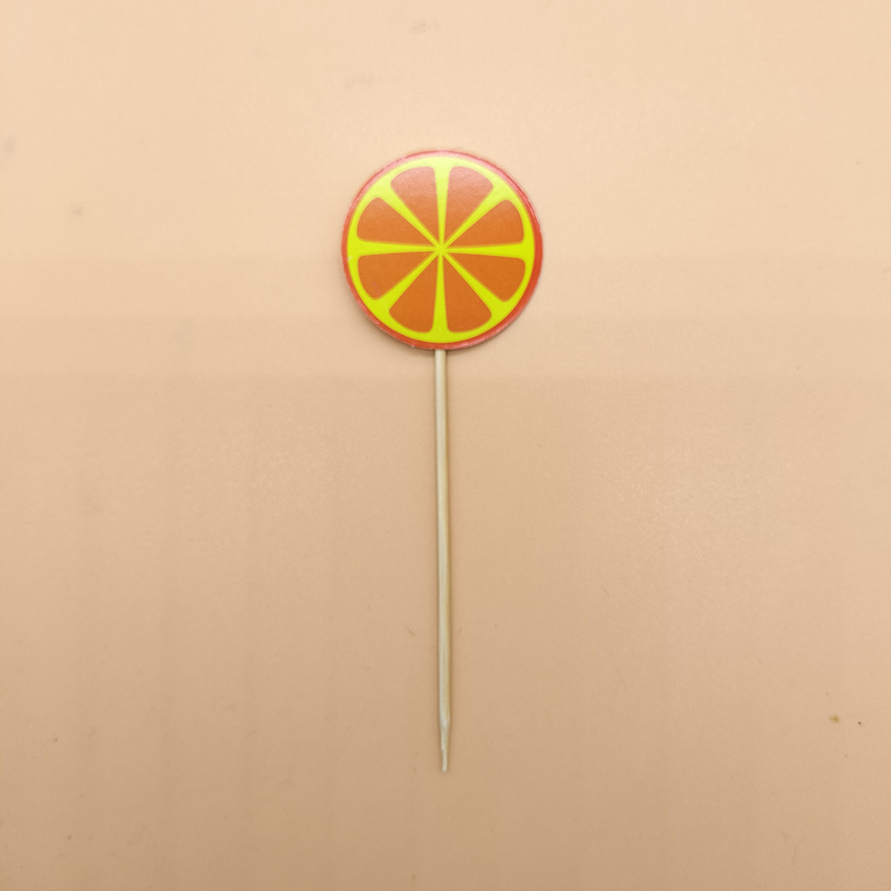 Palo de fruta desechable tenedor de fruta postre pastel de inserción de tarjeta de inserción plato de fruta decoración palo de bambú