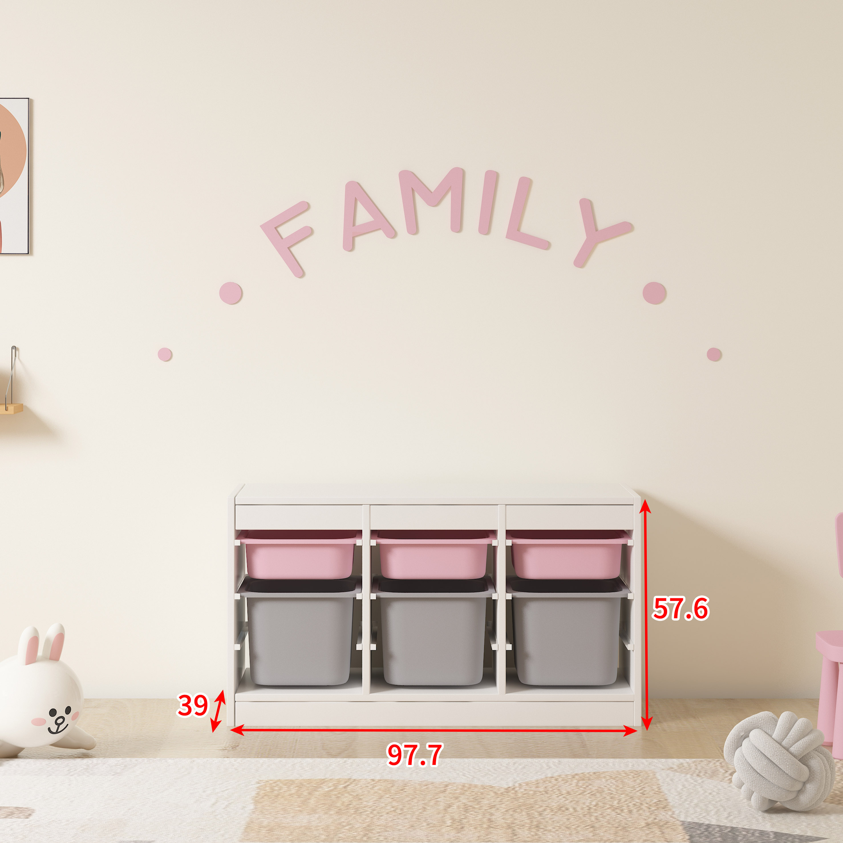 ∅∅∅ααα3*3 장난감장 핑크색 길이 97.7∅∅∅ααα