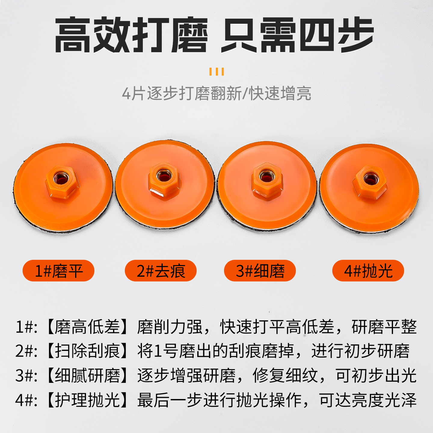 Amoladora angular de una pieza engrosada, hoja de pulido, hoja de pulido, pieza de pulido de baldosas, tres piezas superiores, hoja de pulido de diamante