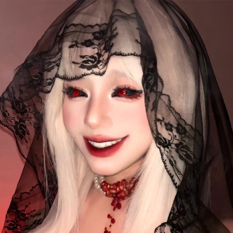 ヨーロッパとアメリカのハロウィンヘッドドレスゴースト花嫁二重層黒ベールパーソナライズされたレトロな写真の小道具黒レース|undefined